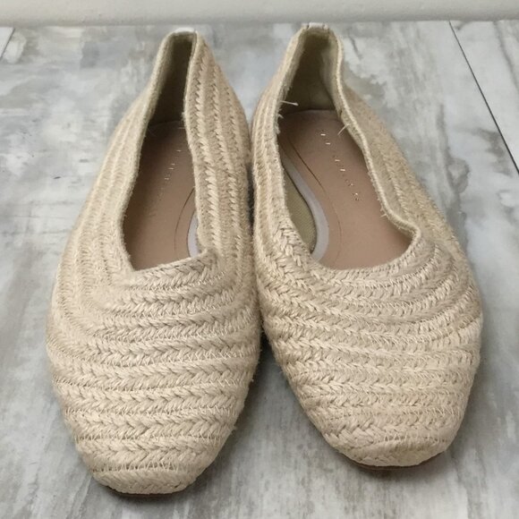 Zara Raffia Ballerinas Woven Ecru Flats 38 - Picture 3 of 10